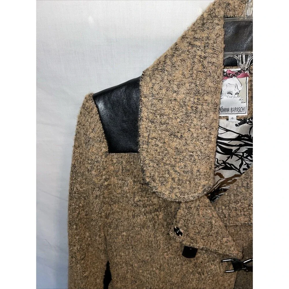 Yoana Baraschi Women’s Fashion Jacket Size 4 Brown Alpaca Blend Going Out Party